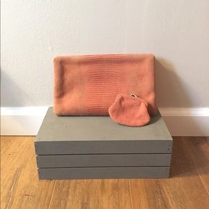 Leather Vintage Clutch |  Ellen Tracy Clutch